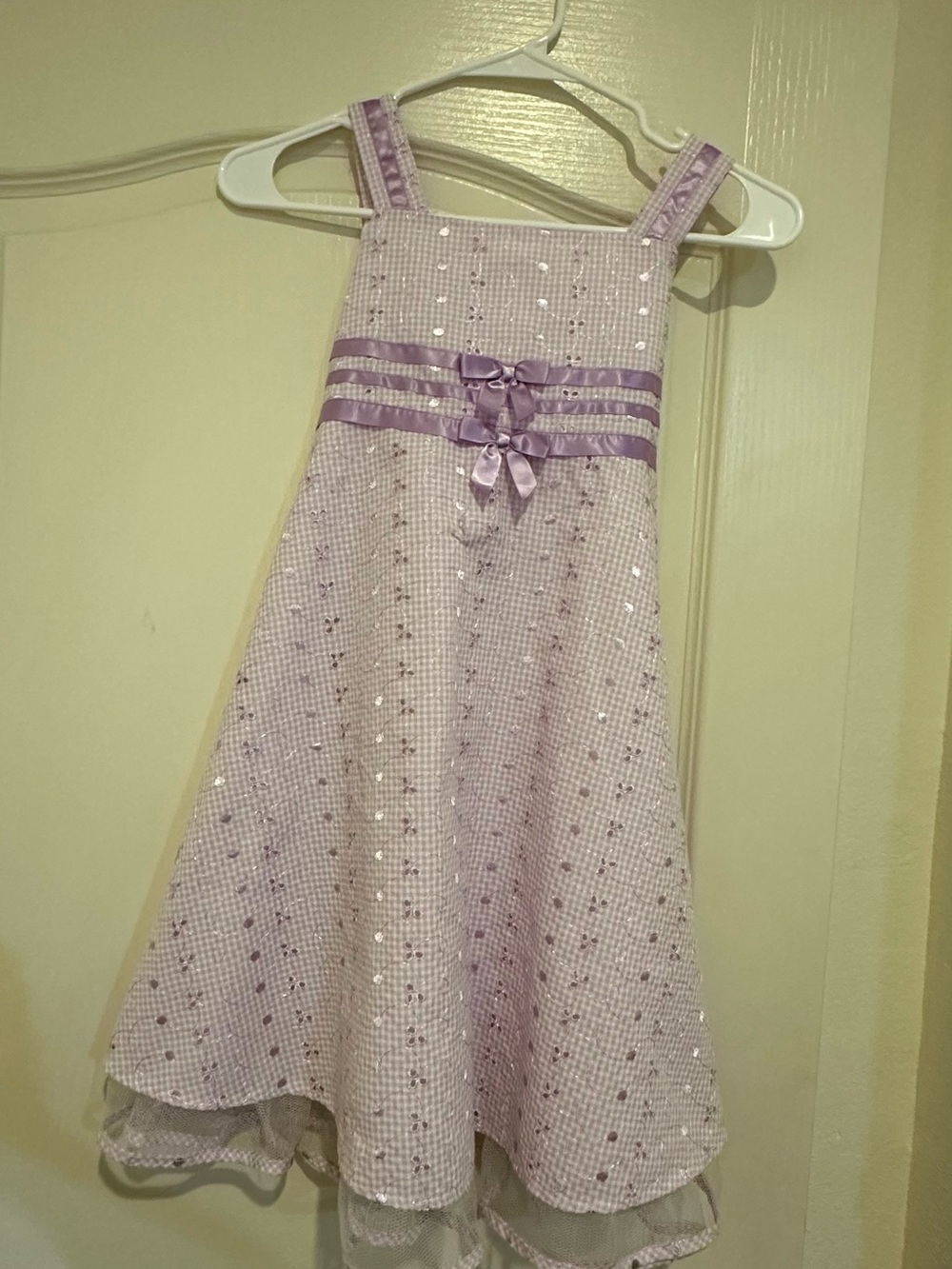 Bonnie Jean Lavender Sequin Bow Party Dress